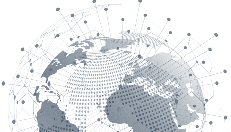 Globe with data illustration